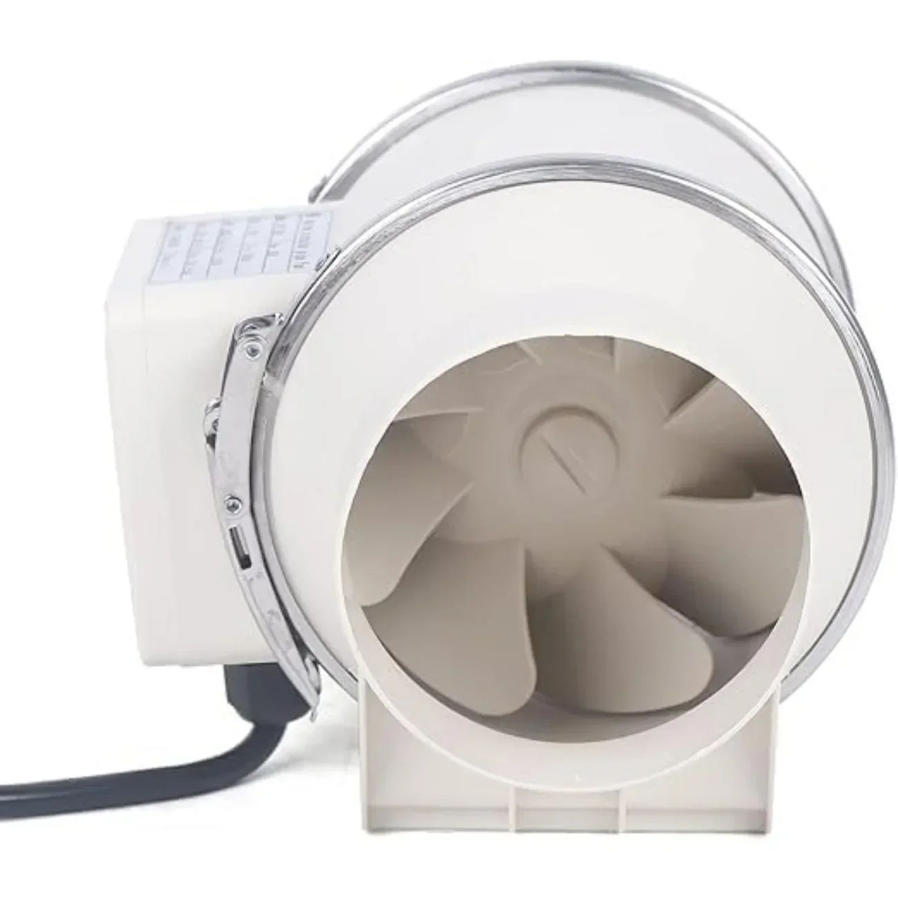 220 V 100 mm verstellbarer Rohrventilator 220 m3/h, EC-Motor-Inline-Abluftventilator, geräuschlos, 2600 U/min, für Badewannen, Küchenbelüftung