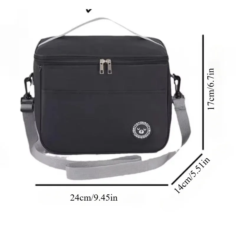 Bolsa de mano aislante de gran capacidad con correas para los hombros, bolsa de almuerzo, bolsa bento gruesa impermeable para estudiantes, bolsa de picnic