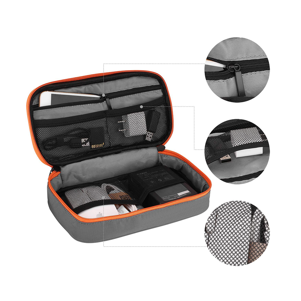 Étui de voyage pour accessoires électroniques portables, sac de rangement de câbles, sac de transport pour gadgets pour iPad, câbles, alimentation, clé USB, chargeur