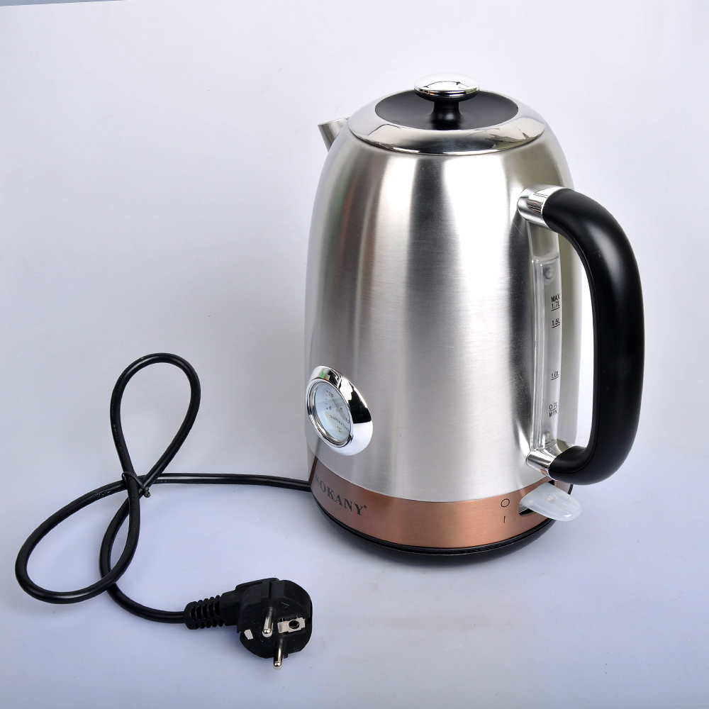 Hervidor eléctrico inalámbrico de acero inoxidable Houselin. Hervidor rápido de 2000 W con pantalla de temperatura del agua, hervidor de café de 1,7 litros