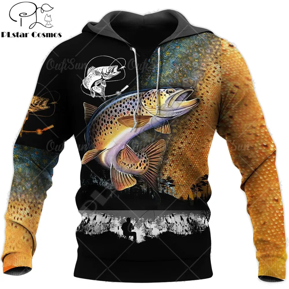 3D ตกปลาพิมพ์ผู้ชาย Hoodie หลวม Designer เสื้อกันหนาวฤดูใบไม้ผลิฤดูใบไม้ร่วงขนาดใหญ่ Harajuku y2k เสื้อผ้าเสื้อแขนยาว 4XL