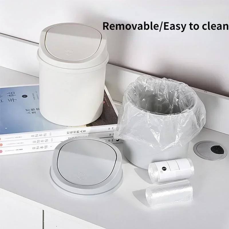 Mini-Desktop-Behälter, kleiner Mülleimer, Rohr mit Abdeckung, Schlafzimmer-Mülleimer, Mülleimer, Reinigen, Arbeitsplatz, Aufbewahrungsbox, Heimschreibtisch