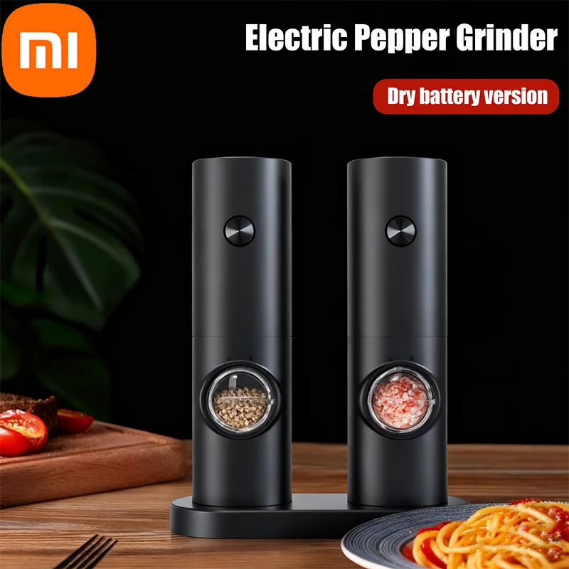 Xiaomi Dry Battery Electric Salt and Pepper Grinder Adjustable Coarseness Large Capacity Auto Spices Grinders Kitchen Cook Tool