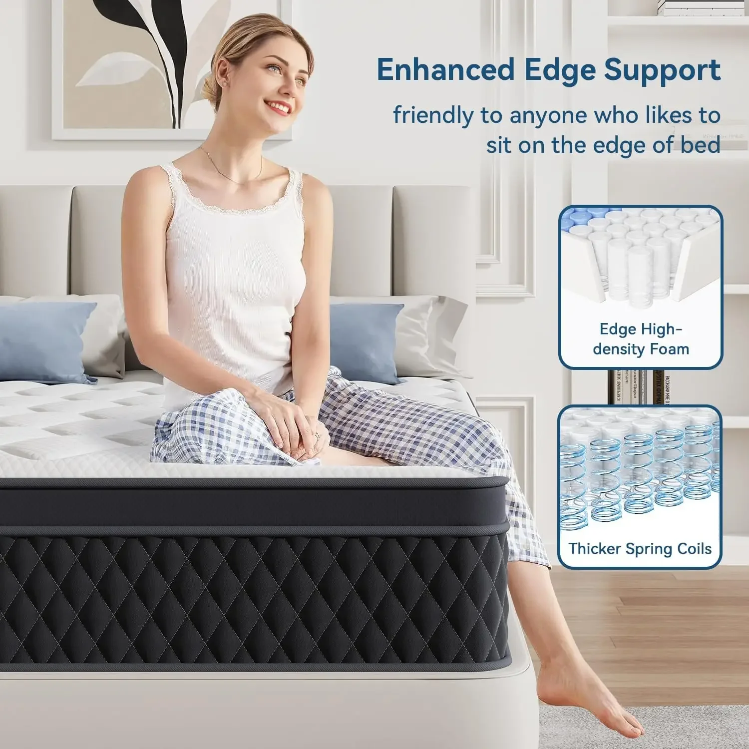 12 Inch Twin Mattress in a Box, Memory Foam Hybrid Mattress with Individually Pocketed Springs for Isolate Motion, Pressure Reli