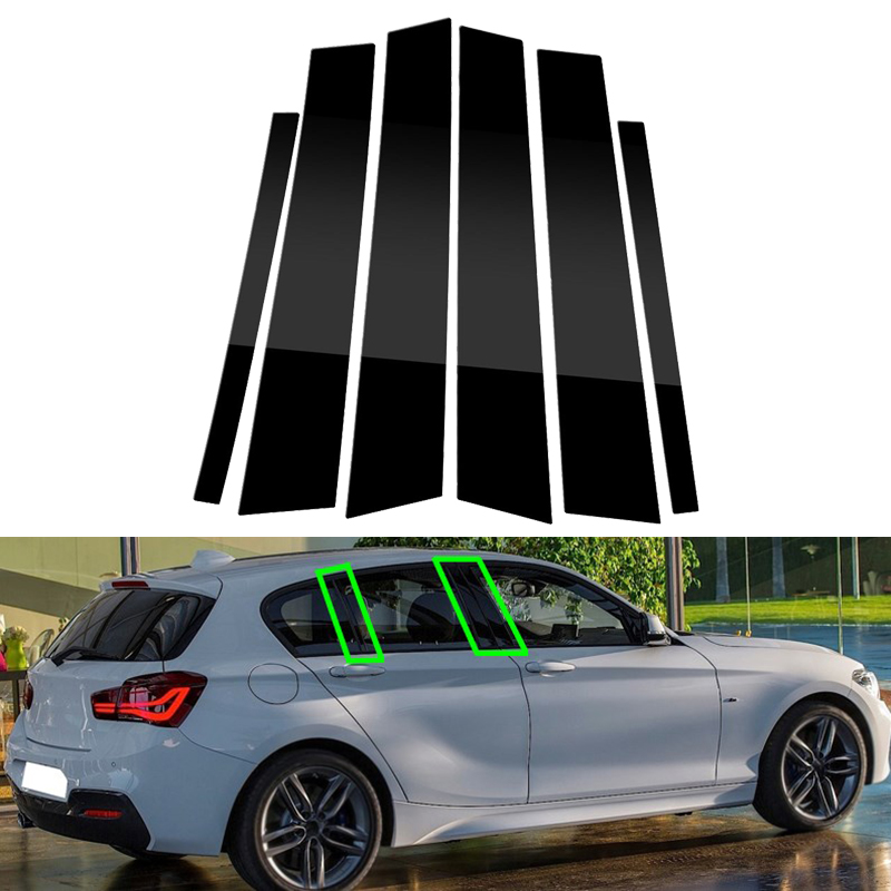 6 個 BMW 1 シリーズ F20 2012 2013 2014-2019 車の光沢のある黒の窓ドアコラム BC ピラーポストカバートリムステッカーアクセサリー