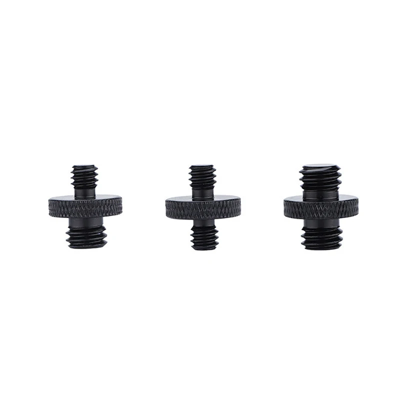 Adaptador de montaje de tornillo de rosca macho a hembra, placa de trípode, montaje de tornillo para cámara, Flash, soporte de luz, color negro, 1/4 ", a 3/8", 1 ud.