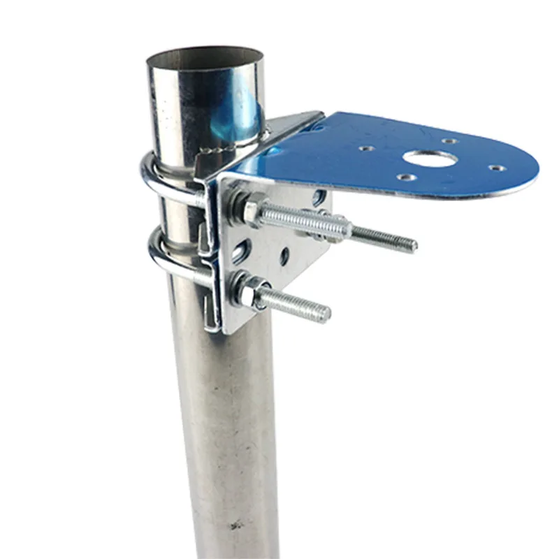 Antenna Pole Mount Bracket with Double U-Bolts Clamp V Jaw Bracket for Outside Home Antenna Pole Holder