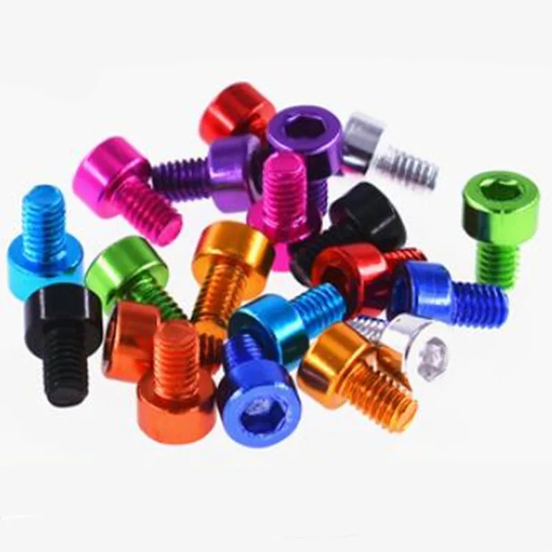 10 Uds tornillo allen de aluminio din912 M2 M2.5 M3 M4 M5 M6 tornillos de cabeza hexagonal de aluminio colorido