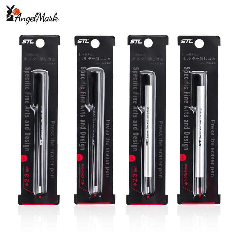 AngelMark Eraser Mechanical Rubber Refillable Pen Press Type Sketching Drawing Correction Painting Erasers Art Supplies