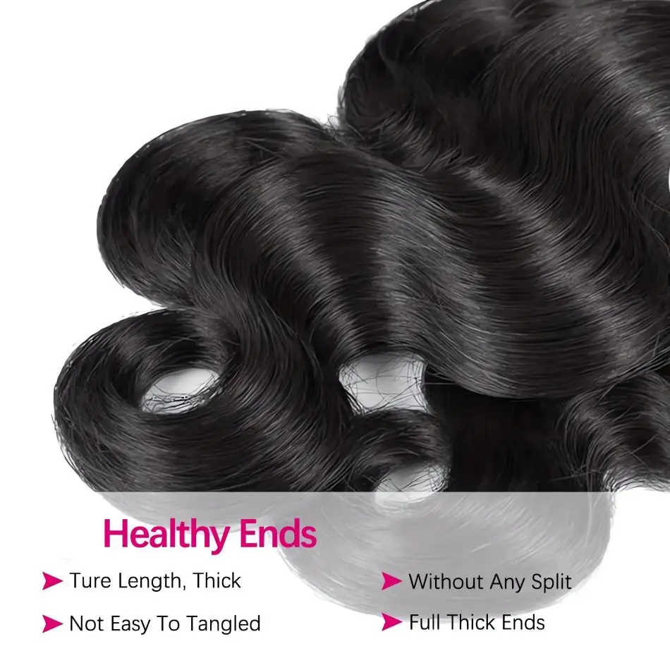 Wiggogo onda do corpo pacotes com fechamento cabelo humano brasileiro 1/3/4 peças com extensões de onda de água não processadas pacotes negócio