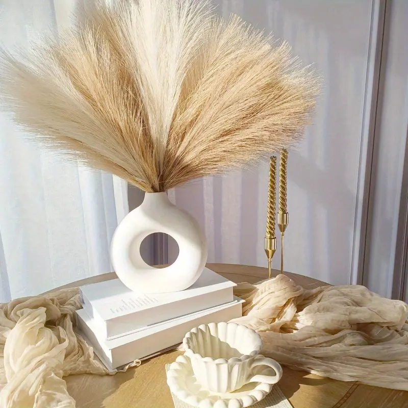 10 unids/set arreglo Floral de hierba de Pampas sintética negra de 10 piezas para Halloween, centros de mesa de boda, decoración del hogar, estilo bohemio