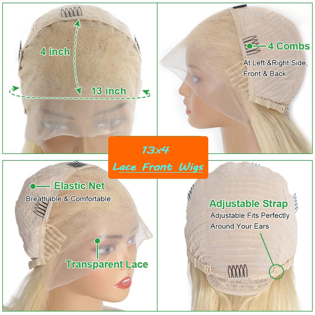 613 Blonde kurze Bob-Perücke, transparente Spitze-Front-Echthaar-Perücken, gerade, 13 x 4 Burgunderrot, 99 J, brauner Schnitt, Spitze-Frontal-Perücke