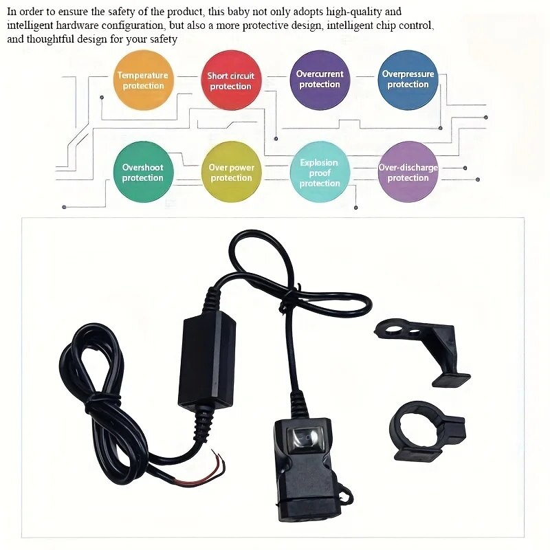 Adaptador de carregador USB duplo para motocicleta, espelho retrovisor, tomada de alimentação à prova d'água para iPhone, Samsung, Huawei, 1Pc