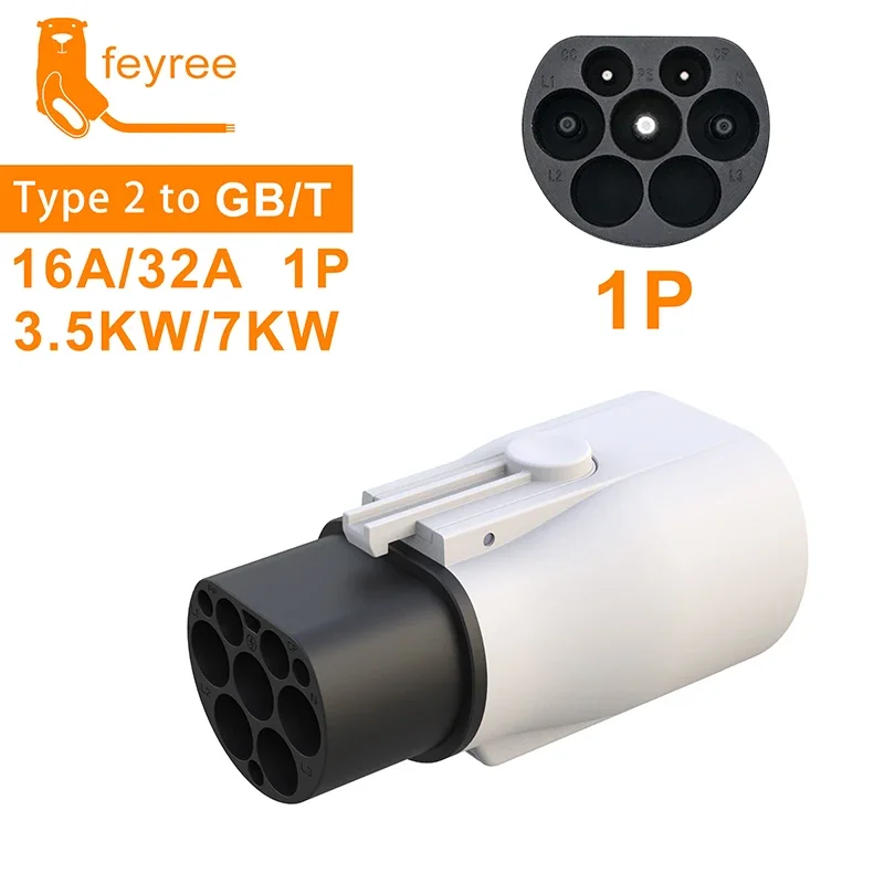 Feyree EV 充電器アダプタ タイプ 2 IEC 62196-2 から GB/T コンバータ中国標準電気自動車充電 EV コネクタ 16A 32A