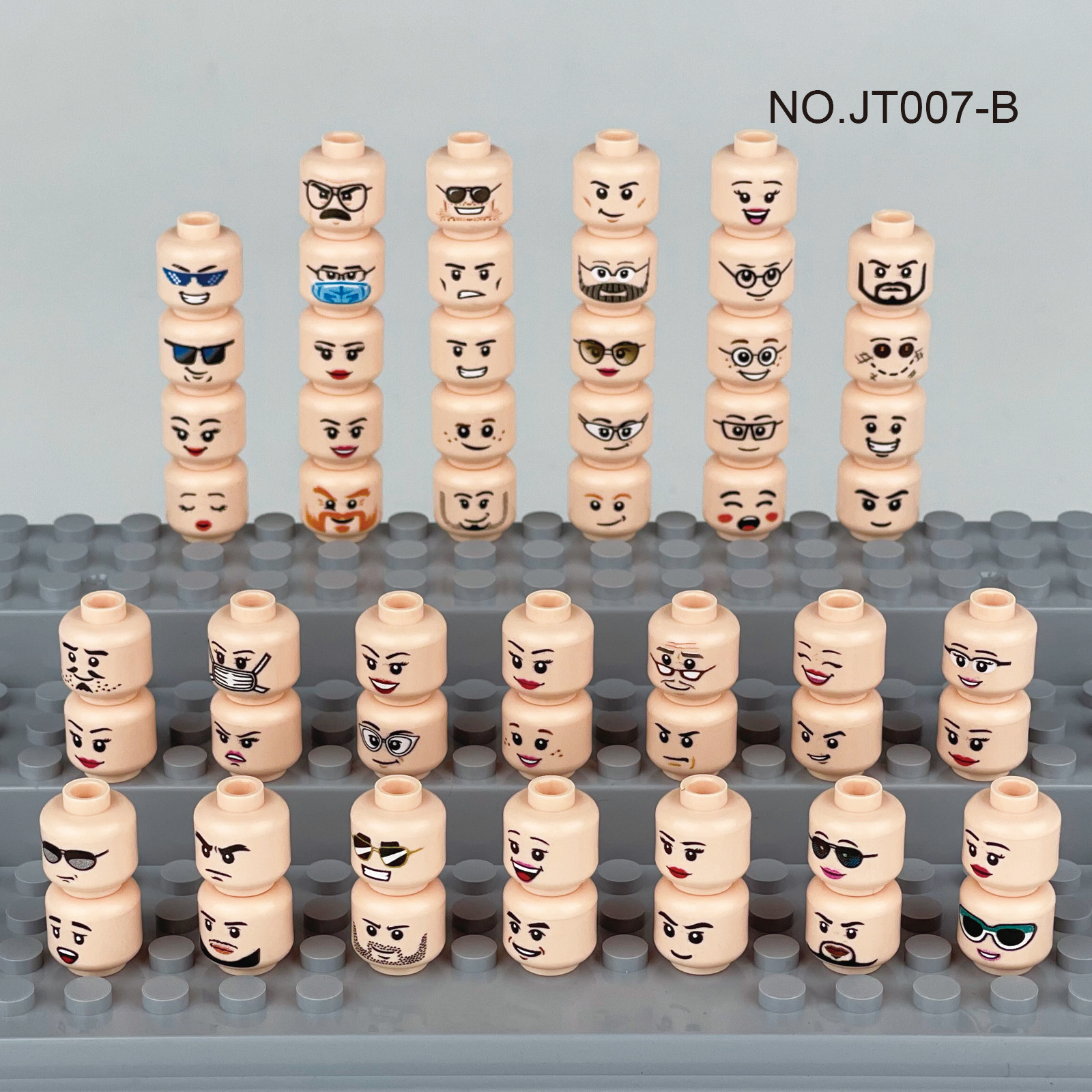 Hot 56 pcs/lot Mini Figure tête créative visages rire cri mignon Expression faciale briques blocs de construction modèle enfants jouets cadeaux