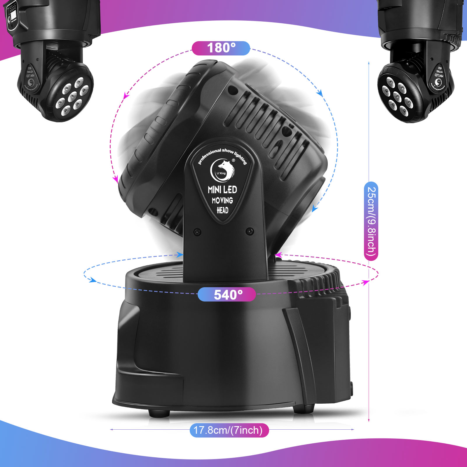 Yiflamefly 2 pièces/ensemble 105W faisceau phares mobiles 7x4W RGBW LED lumières de scène DMX512 spots pour DJ Disco KTV fête de mariage