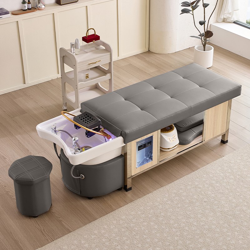 Equipo de peluquería, cabezal de circulación de agua, spa, lavado de cabello, mesa de masaje, cama de champú