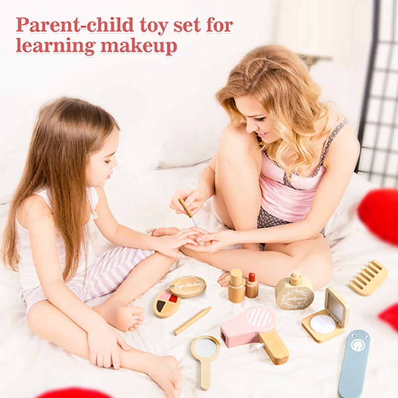 Jouets cosmétiques en bois pour enfants, commode en bois, jouets de maquillage, simulation de maquillage, jouet de simulation pour bébé, maison de jeu pour filles, beauté, mode