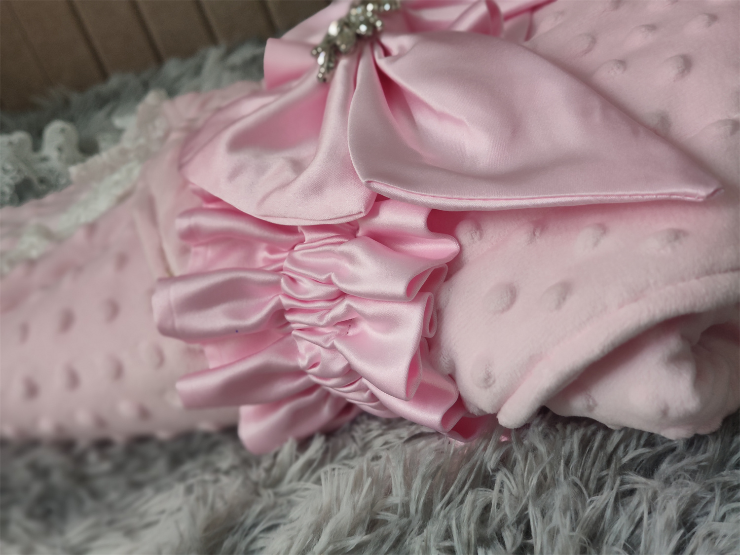 Coperta invernale per bambini Coperta per fasciatoio per ragazzi e ragazze Coperta per ricezione essenziale in pizzo francese Coperta per dormire ultra morbida per registro neonato
