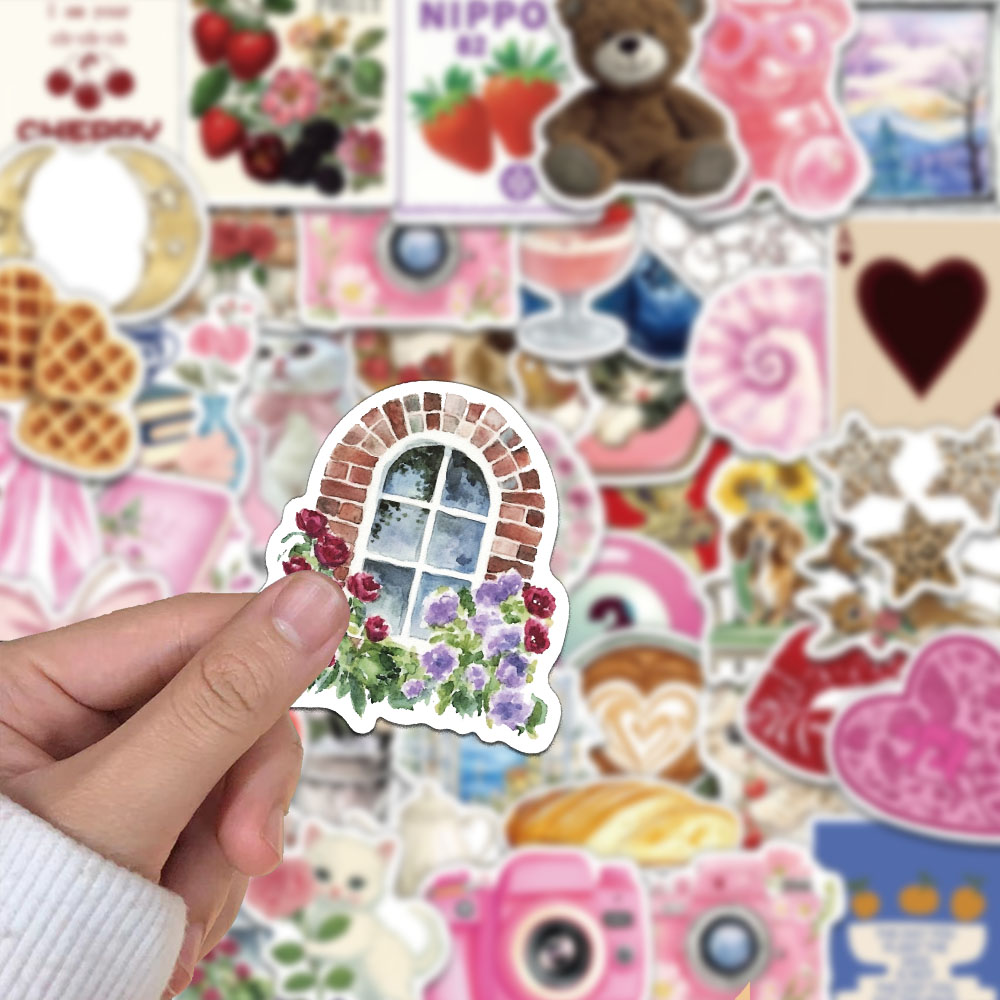 50PCS Creative Aesthetic Pinterest Retro Ins Style Stickers Handbooks Decorative Stickers DIY Helmets Phone Cases Stickers