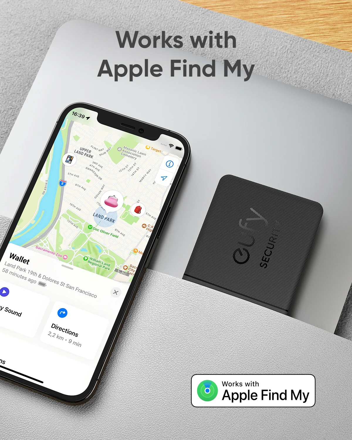 eufy SmartTrack Card E30 Rechargeable Works with Apple Find My (iOS Only) Bluetooth Tracker