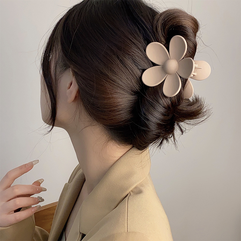 Fermagli per artigli a fiore grande per le donne Morsetti per capelli per artigli per capelli alla moda Forcine per capelli opache per ragazze Accessori per capelli Barrette per copricapo dolce