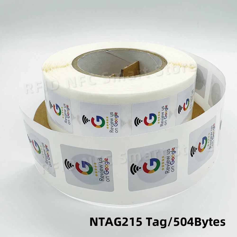 NFC метки 30 мм водонепроницаемые наклейки для обзора Google 504 байт NFC215 чип NFC Tap обзор наклейка на Google стикер