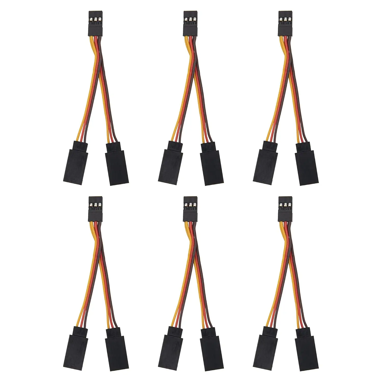 6 ชิ้น ShareGoo JR สไตล์ Servo Splitter Cable, 2.75 "Servo 1 ชาย 2 หญิง JR Y Harness Y สายต่อสายเคเบิลสําหรับรุ่น RC