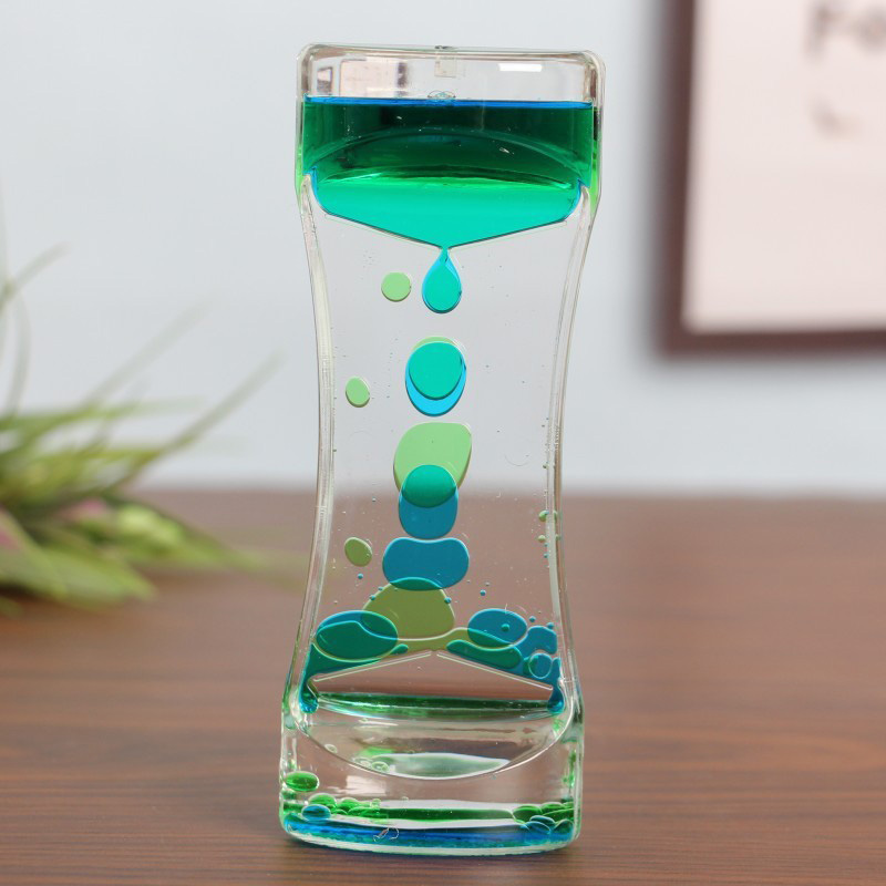 1PC Flüssigkeit Motion Bubbler Sanduhren Timer Bewegung Sensorischen Spielzeug für Kinder Erwachsene Stress Relief Requisiten Home Office Desktop Decor
