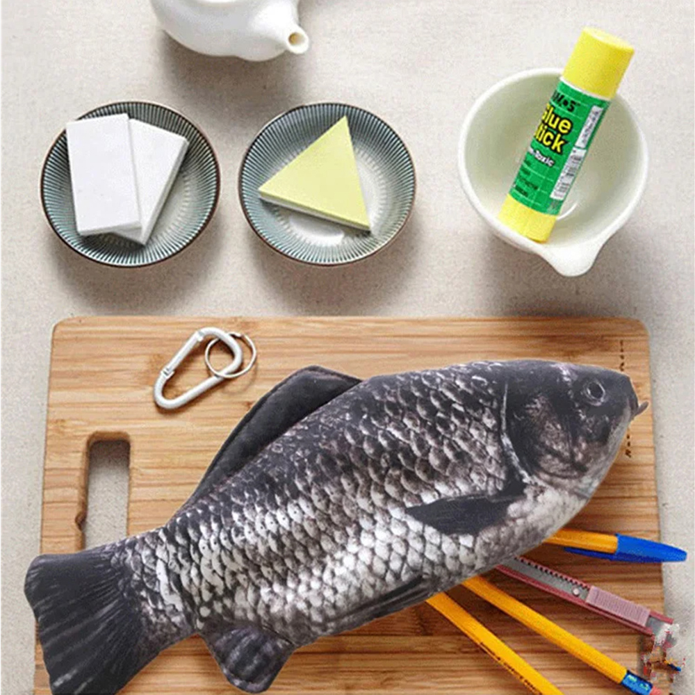 Pencil Case Fish Shaped Novelty Fish Pen Bag Fish Coin Purse Funny Pencil Case Gifts for Office Supply