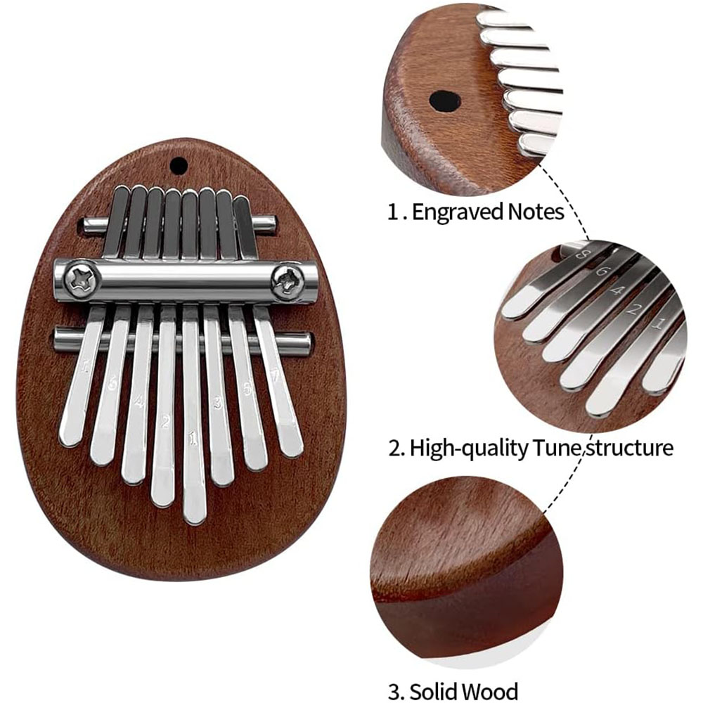 Duimpiano Draagbaar massief hout 8-toetsen Mini Kalimba Pianotoetsenbord Muziekinstrument Kerstcadeau voor kinderen Volwassen Beginner