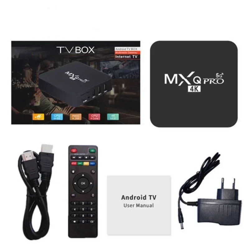 MXQ PRO TV BOX Android S905L 2.4G&5G WiFi Original Quad Core Youtube Media Player Mxq Pro 4K Set Top Box IPTV Netflix YouTube