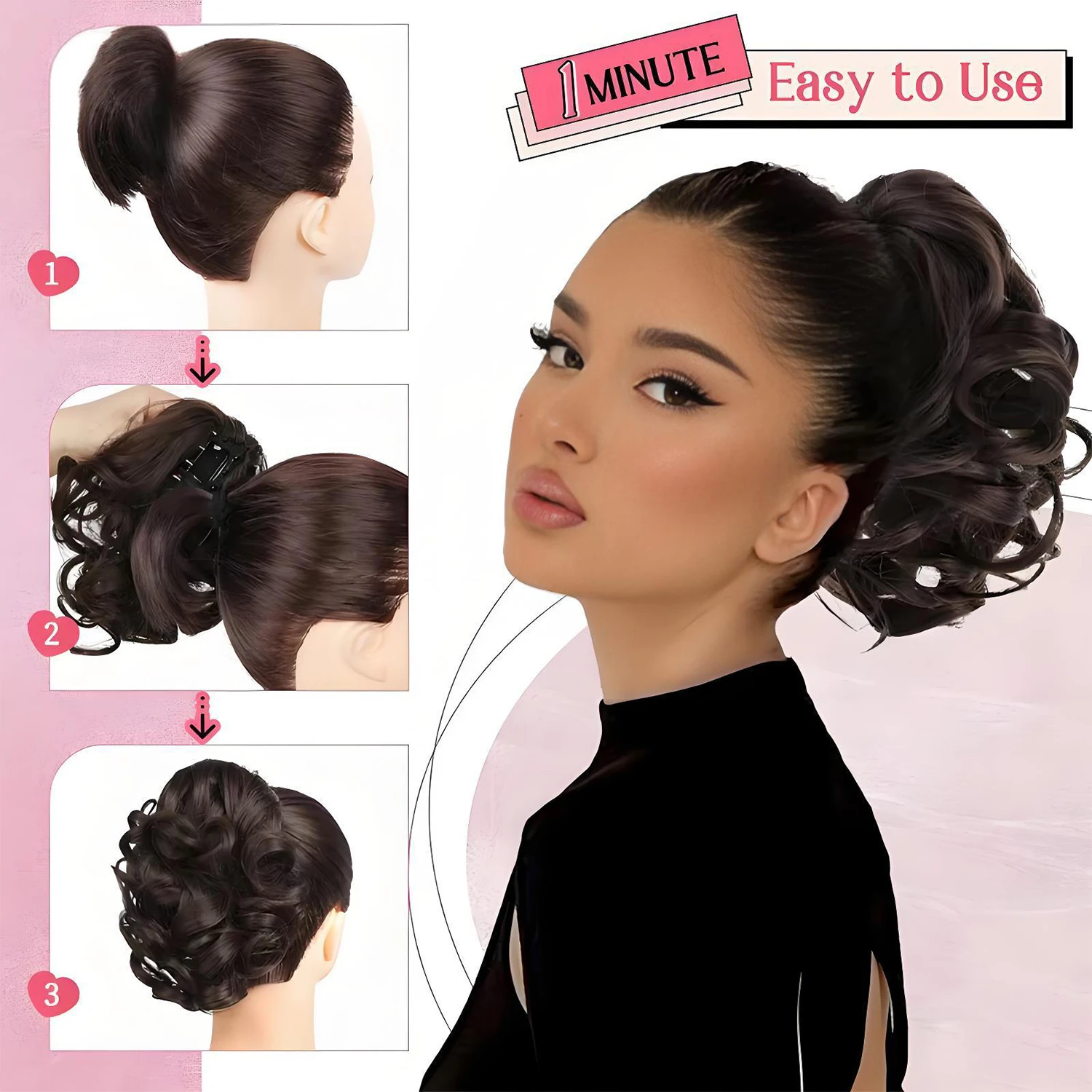 10 Zoll synthetische kurze gewellte lockige Pferdeschwanz Klaue Clip-in-Haarverlängerung braun blond schwarz Haarteil für Frauen