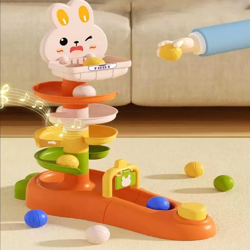 Игрушка-капля с шариком для малышей, игра-стрелялка Монтессори, детский трекер с шариком, детская башня с шариками, сенсорные развивающие штабелируемые игрушки для младенцев