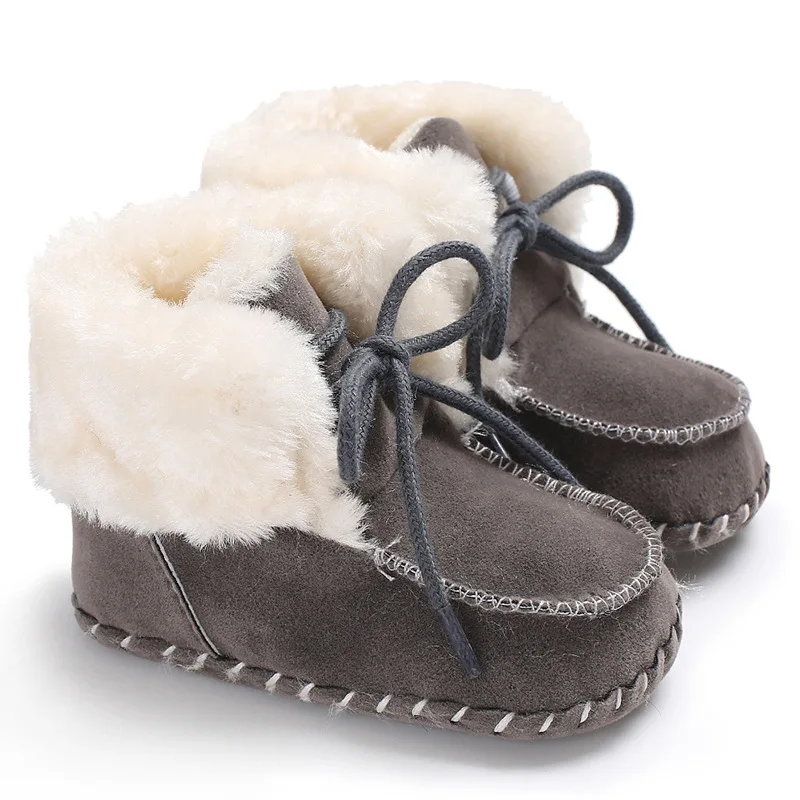Botas de inverno quente para bebê, sapatos recém-nascidos, infantil, criança, preto, rosa, cinza, chão, primeiros caminhantes