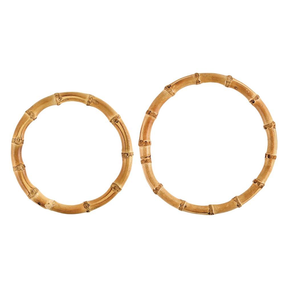 Round Shape Bamboo Bag Handles Handmade Handbag DIY Tote Purse Bag Frame Replacement Handles Making Bag Accessory