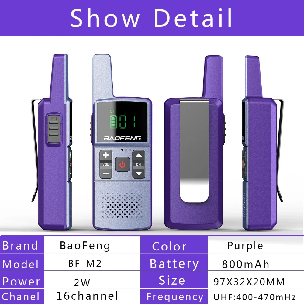 1/2pcs Baofeng M1/M2 Professional Mini Walkie Talkie 400-470MHz USB Direct Charging UHF with Headset for  Two Way Radio BF-888S