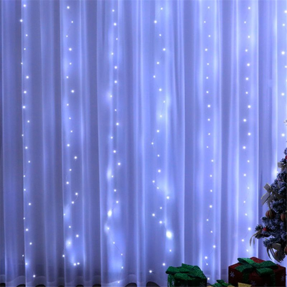 2/4/6 M LED 커튼 조명 USB 원격 제어로 전원을 공급 홈 웨딩 침실 파티 조명에 대 한 휴일 크리스마스 장식