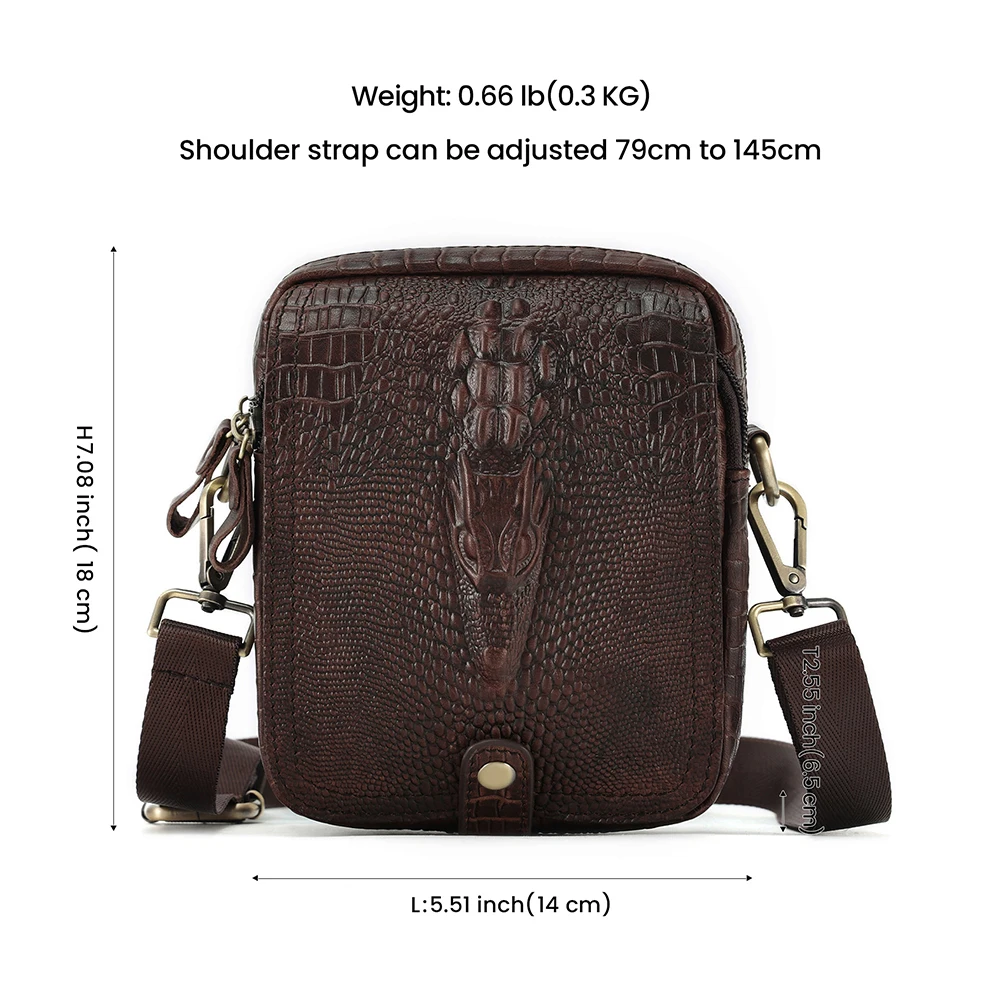 Joyir Herren Hüft tasche echtes Rindsleder Krokodil Kopf Muster Mode Gürtel tasche Schulter Umhängetasche für Männer