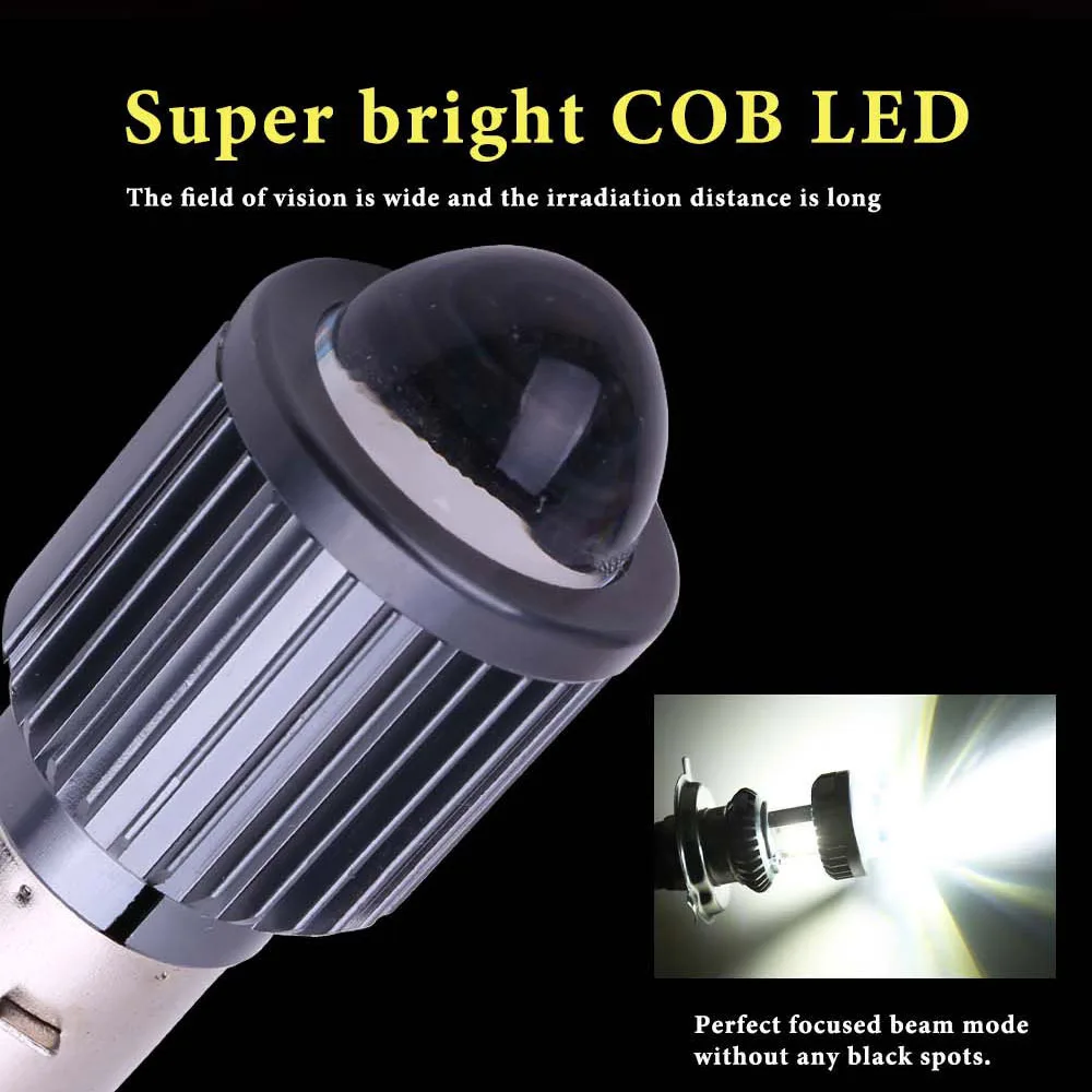 1개 10000루멘 H4 LED 오토바이 헤드라이트 H6 BA20D P15D LED CSP 렌즈 화이트 옐로우 하이 로우 빔 모터바이크 스쿠터 주행등