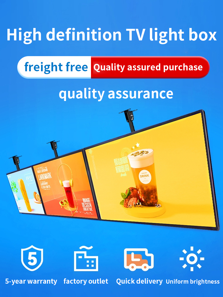Lighting ultra-thin LED floating lightbox, LED menu board, magnetic ceiling hanging lightbox, suitable for restaurants and shops