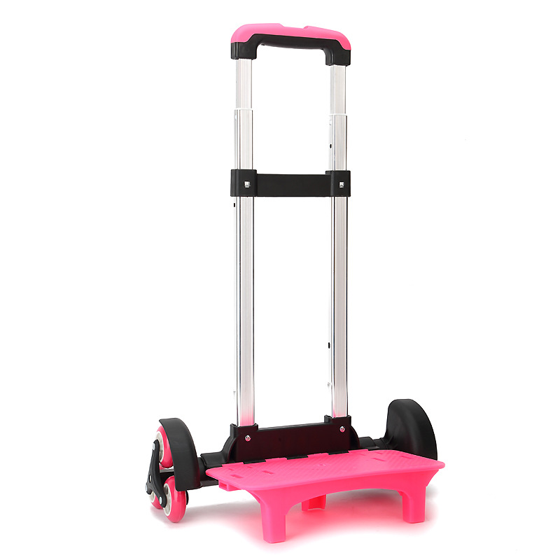 Ruedas de aleación de aluminio para niños, soporte de varilla de tracción, carro de rollo para mochila, bolsas escolares con ruedas, equipaje para niños, 6 ruedas