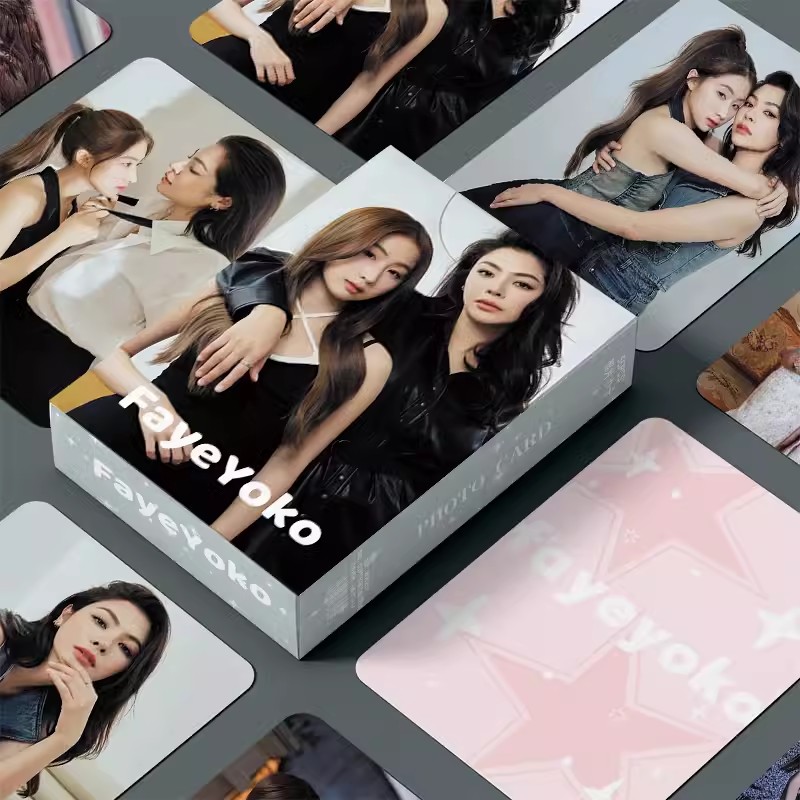 55 unids/set estrella tailandesa FayeYoko láser Lomo tarjeta Drama amor relleno en blanco Faye Yoko HD sesión fotográfica colección de Fans regalo