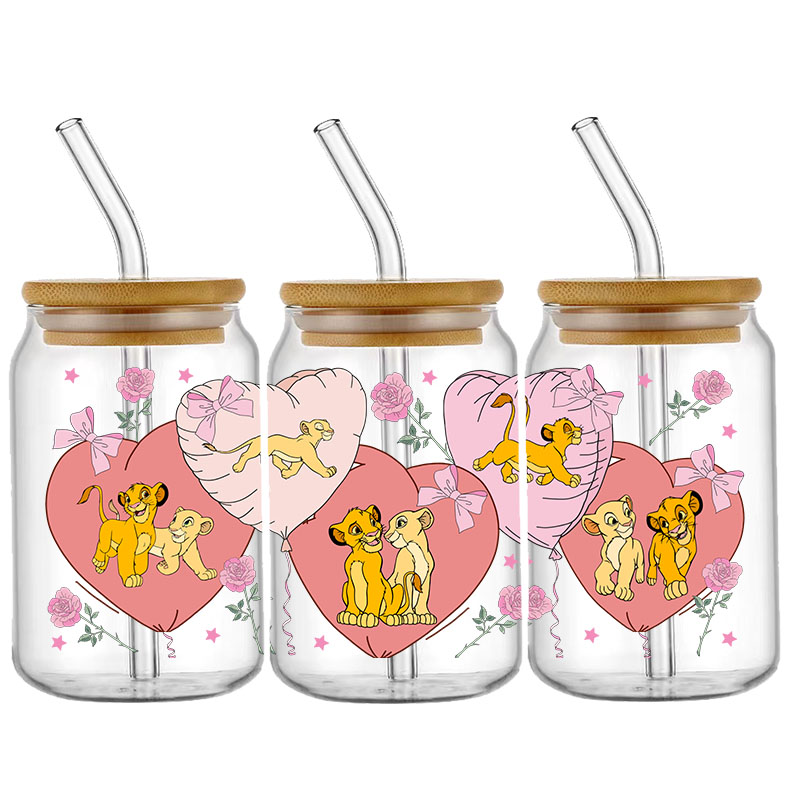 Disney Princess Bambi the Lion King UV DTF Sticker for 16ozCup Wrap Transfer Sticker Custom Label DIY Self adhesive