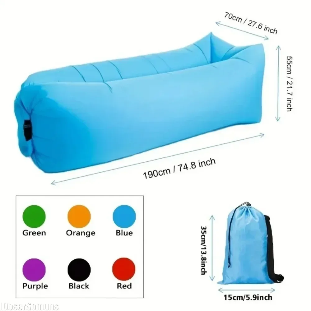 Sac de canapé gonflable paresseux extérieur, canapé de camping portable, sac de couchage à air, matelas de pause déjeuner, festival de musique, interdit inclinable