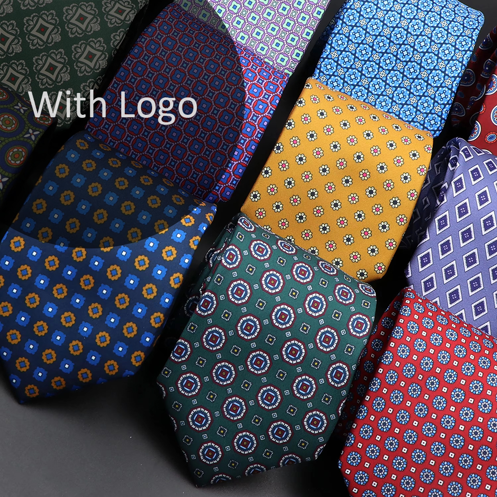 Лидер продаж, модный шелковый галстук с логотипом, мягкие новинки, галстуки синего, зеленого цвета, галстуки для мужчин, галстук-бабочка в горошек с цветочным принтом, свадебный деловой подарок
