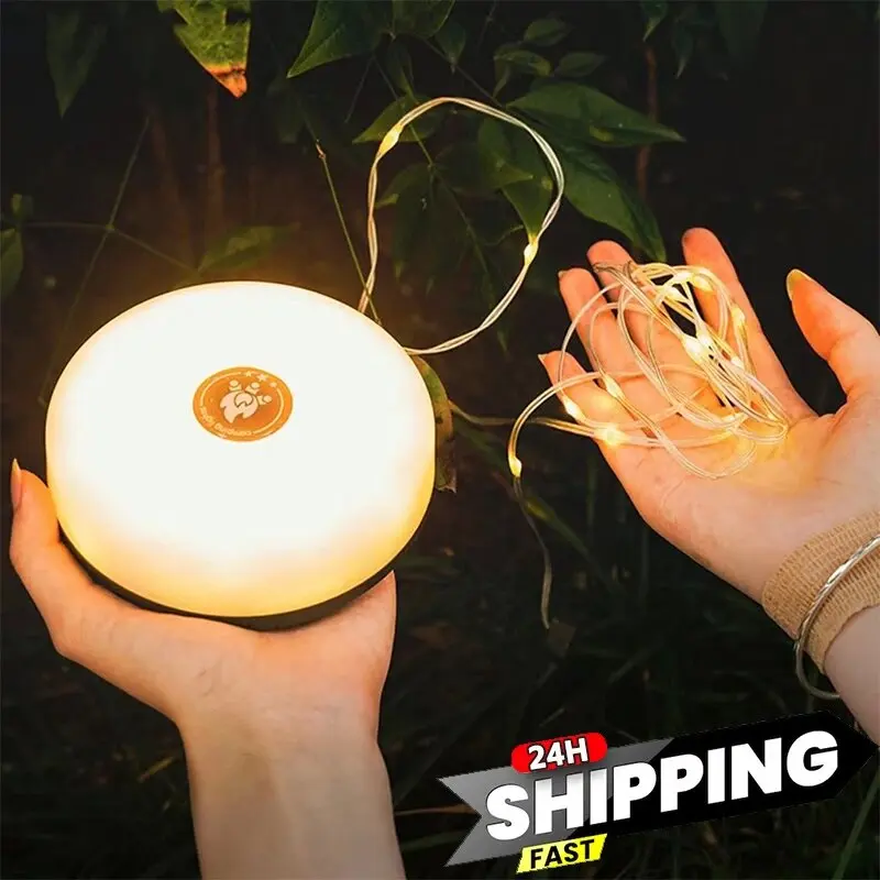 10M Length LED Camping Lamp Strip Atmosphere Waterproof Recyclable Light Belt Outdoor Garden Decoration Lamp for Tent Room