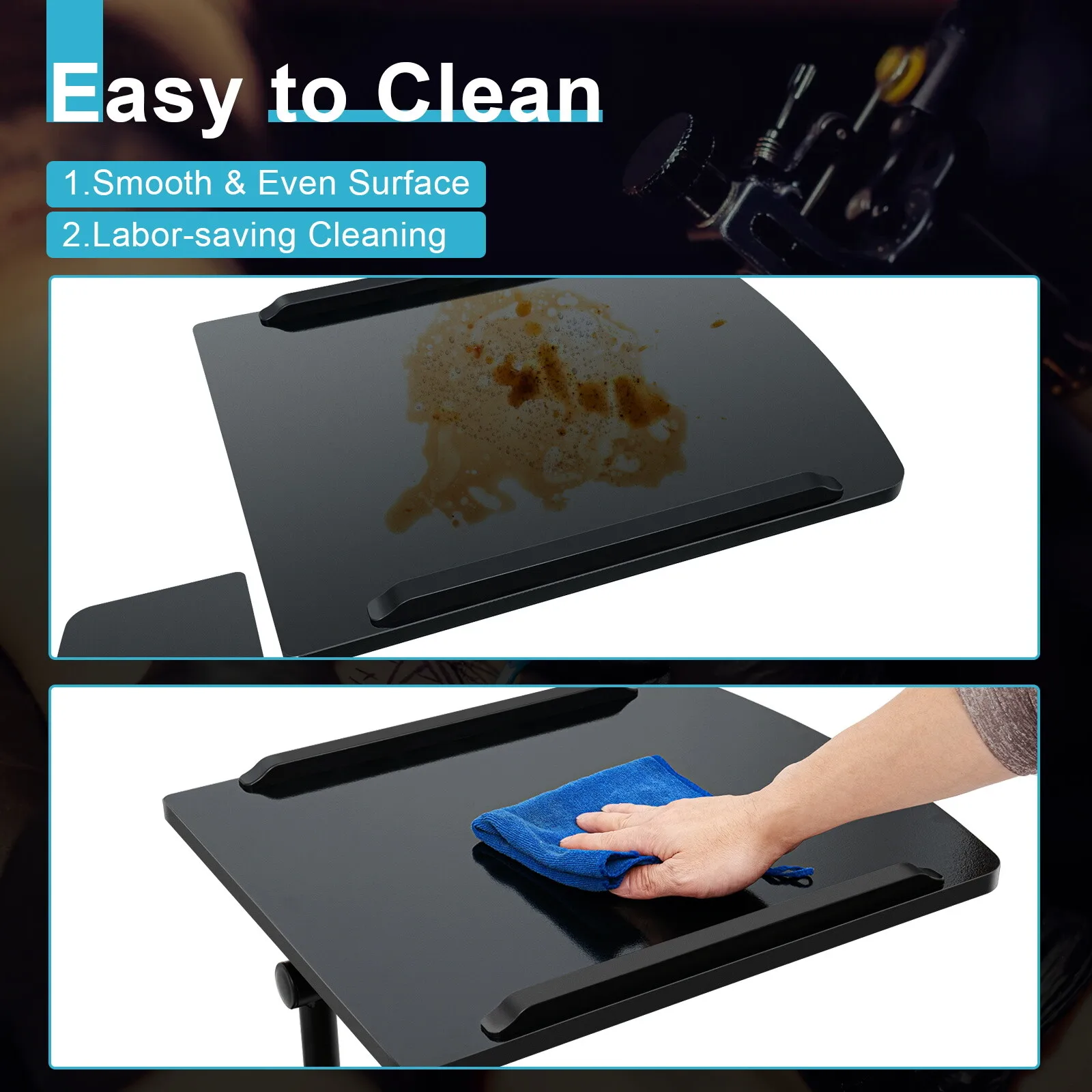 Tattoo Artist Workstation, Spacious Surface, Adjustable Angle, With Wheels, Easy To Clean, Ideal For Beginners