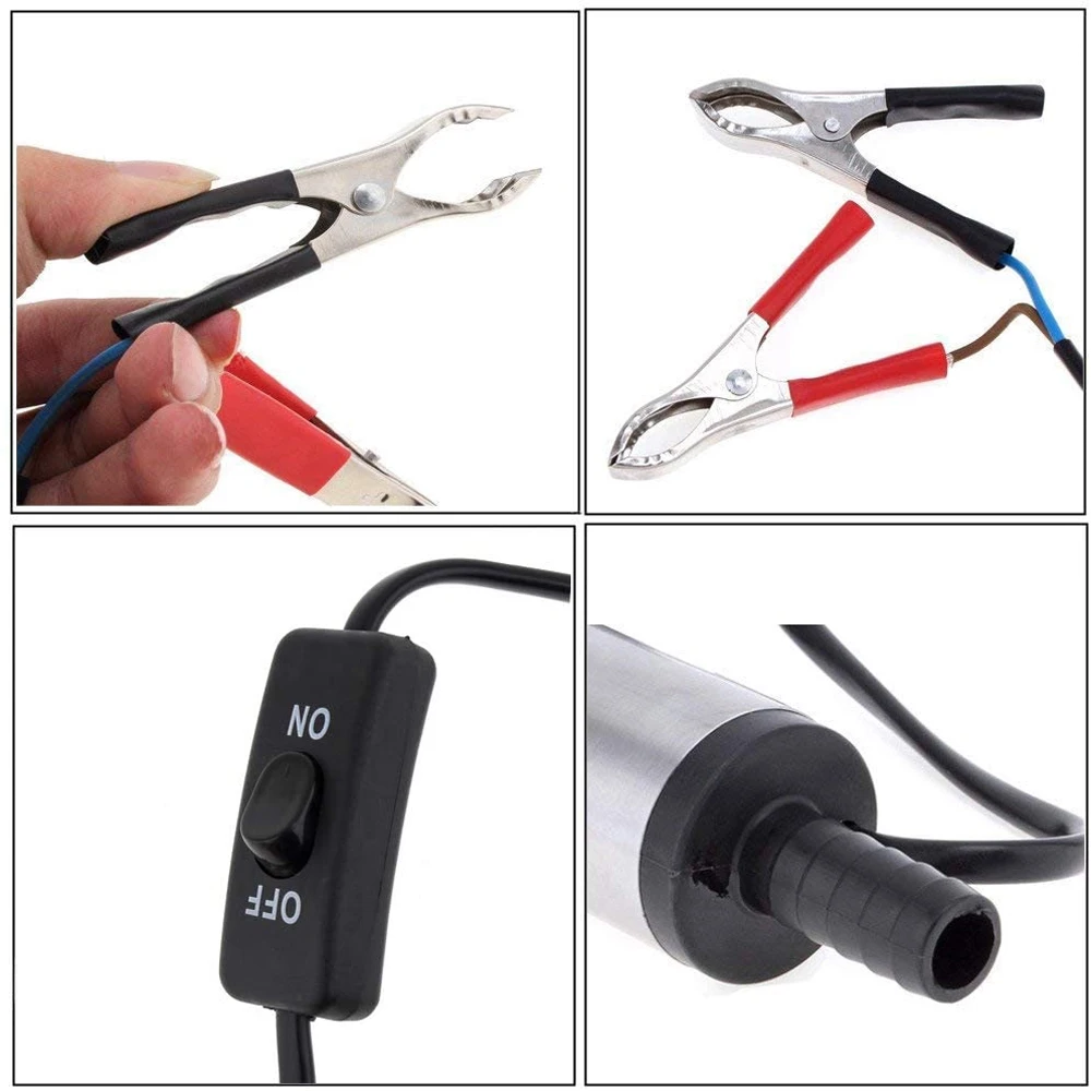 12V/24V DC Kraftstoff Transfer Pumpe Diesel Öl Wasser Tauch Elektromotor für Auto Camping Angeln Fleck stahl Shell Tragbare