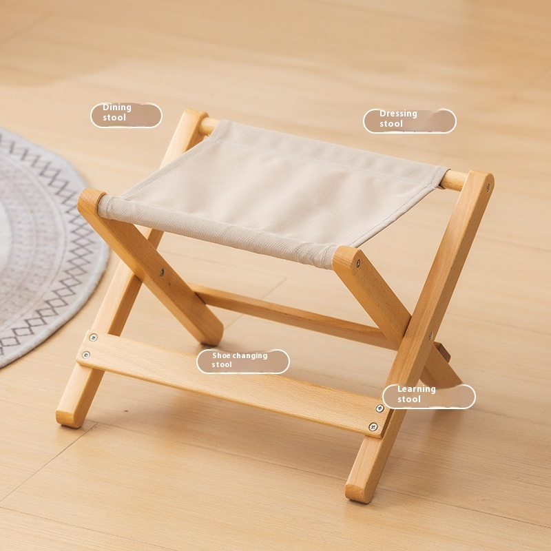 Silla para acampar al aire libre, taburete portátil, silla de pesca Matzah, arte de Picnic, taburetes pequeños plegables de ocio de madera de haya cruda